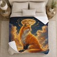 thumbnail image 5 of Red Fox Gazing By Golden Moon Mystical Serene, Peaceful Woodland Scene, Warm Flannel Blanket for Cabin and Lodge, Wildlife Lovers Housewarming Gift, Fantasy Home Decor, 5 of 9