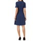 thumbnail image 3 of Vestido de trabajo para mujeres INSPIRE CHIC para el Día de la Madre, con escote en V, mangas cortas, con ribete de tweed, vestido de oficina elegante en corte A, talla XS, azul oscuro, 3 of 6