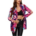 thumbnail image 2 of Mode Femmes Non Positionnement Impression Casual Petite Veste de Costume, 2 of 4