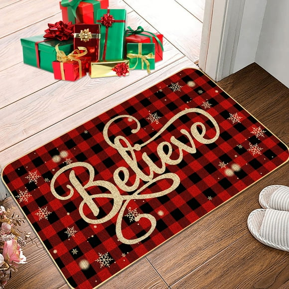 Alfombra AUSTAB Christmas Buffalo Plaid 43x74 cm antideslizante