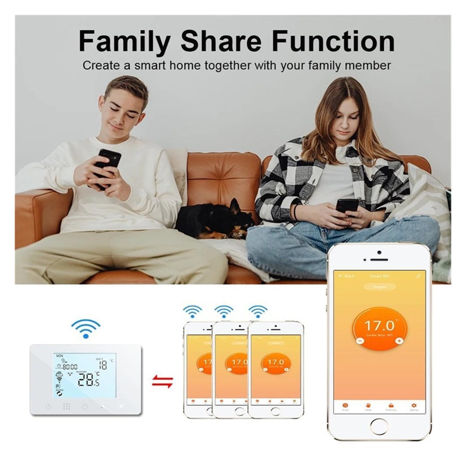 Smart Thermostat Wall-Hung Underfloor Gas Boiler Water Electric Heating Temperature Controller