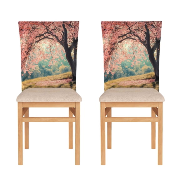 Decorative Chair Back Cover One Size x2 Chair Cover Dining Chair Slipcovers Chair Back Decoration Festival Chair Decoration Spring Tree