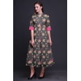 thumbnail image 4 of Bimba Robe-Chemise Mi-Mollet pour Femmes à Manches Roulées à Imprimé Floral Boutonnée - Xxx-Grand, 4 of 5