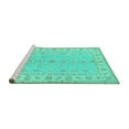 thumbnail image 2 of Ahgly Company Machine Washable Indoor Square Oriental Turquoise Blue Traditional Area Rugs, 3' Square, 2 of 4