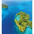 thumbnail image 3 of Ambesonne Tropical Duvet Cover Sets, Aerial Photograph of Palau, 2-King, Yellow Green Cobalt Blue, 3 of 7