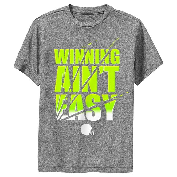 Boy's Lost Gods Winning Ain't Easy Performance Graphic Tee Charcoal Heather Large