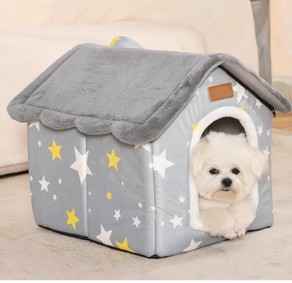 Dog House Indoor Puppy Cave Cat Nest Kennel Pet Bed Portable Memory Sponge Foldable Houses with Cushion