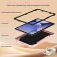 thumbnail image 4 of Case for Samsung Galaxy Tab S10 Plus/ S9 FE Plus/ S9 Plus 12.4 inch with Butterfly Stand, Shockproof Protective Tablet Cover with Pencil Holder Shoulder Strap for Kids Girls, Pink, 4 of 7