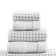 thumbnail image 2 of Porto 6 Piece Dual Tone Towel Set with Jacquard Grid Pattern The Urban Port, White, 2 of 6
