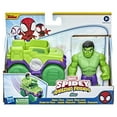 thumbnail image 2 of Marvel Spidey and His Amazing Friends Hulk Action Figure and Vehicle, 2 of 9
