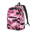 thumbnail image 3 of Casual Canvas Backpack Without Interlayer Large Capacity Stick Bag Design For Outdoor Shopping Office Outdoor Sports Texture Military Camouflage Pattern Abstract Pink_2 Small, 3 of 7