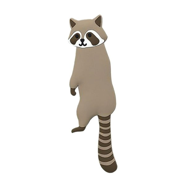 Gancho de pared con forma de animalito de dibujos animados, gancho creativo con forma de animal para baño y cocina. Mapache café
