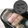 thumbnail image 4 of Bolsa de maquillaje portátil de doble capa, organizador de cosméticos con ranuras para brochas y capa superior transparente, 4 of 7