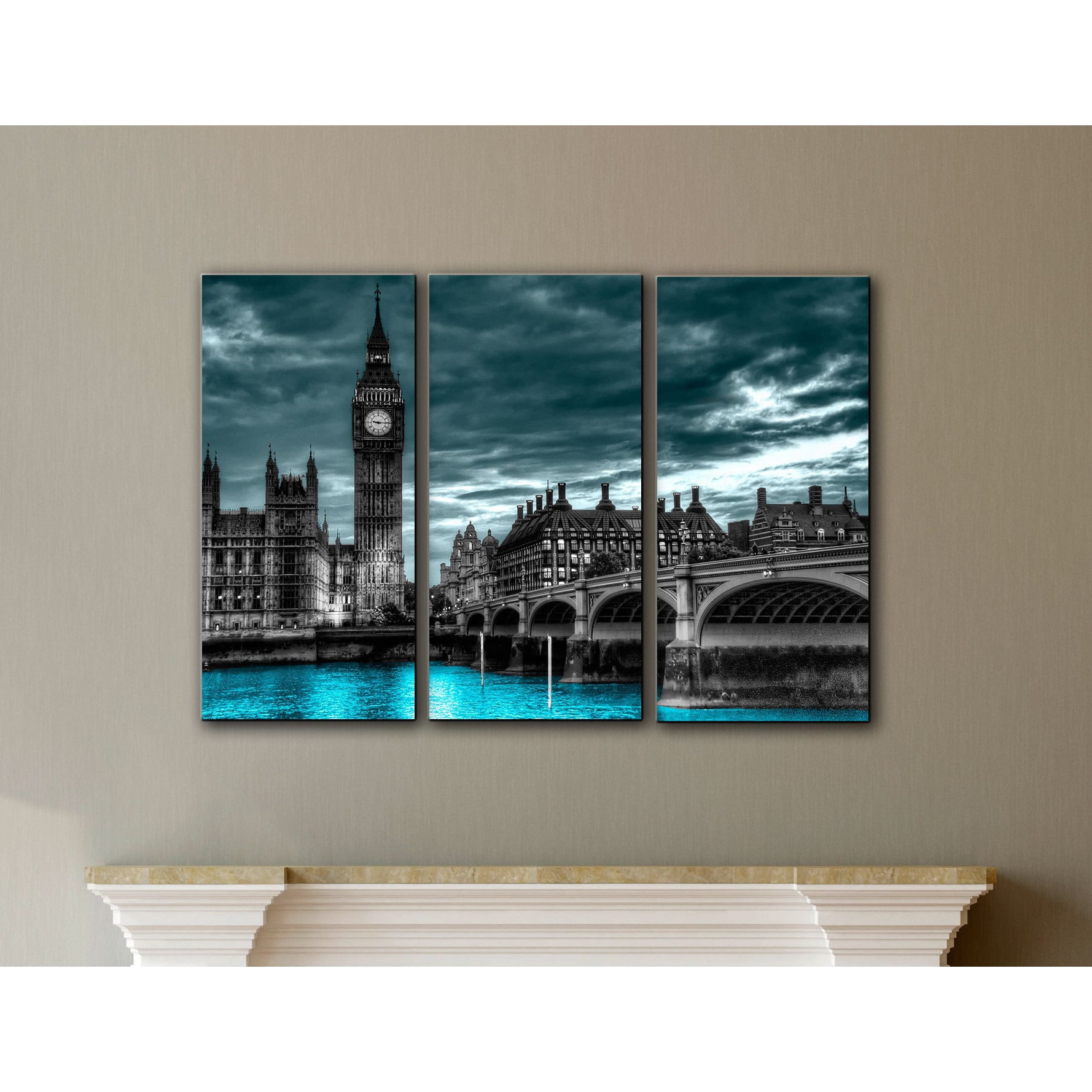 ArtWall Revolver Ocelot "London" 3 Piece Gallery-Wrapped Canvas
