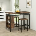 thumbnail image 2 of Gymax 3-Piece Dining Table Set Bistro Table & 2 Bar Stools w/ 3-Tier Storage Shelf, 2 of 10