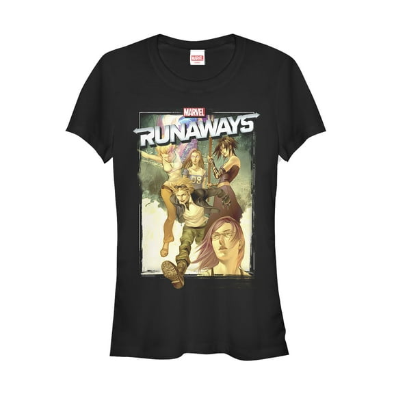 Junior's Marvel Runaways Watercolor Poster  Graphic Tee Black 2X Large