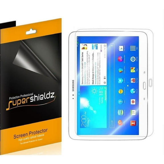[3-Pack] Supershieldz for Samsung Galaxy Tab 3 10.1 Screen Protector, Anti-Bubble High Definition (HD) Clear Shield