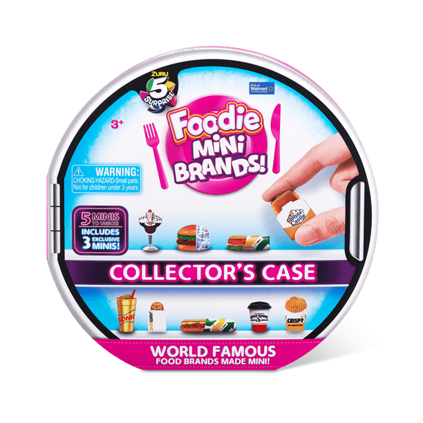 5 Surprise Foodie Mini Brands Collectors Case with 5 Exclusive Minis by