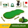 thumbnail image 2 of Indoor/Outdoor Putting Green Mat with 3 Holes, Stainless Steel Cups, Adjustable Slope, and Realistic Turf Design (5x10 FT), 2 of 5