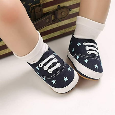 

SDJMa Toddler Kids Baby Boys Girls Star Heart Flat Rubber Non-Slip Walking Shoes