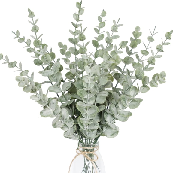 18pcs Eucalyptus Stems Artificial Artificial Fake Flowers for Home Office Wedding Christmas Decoration