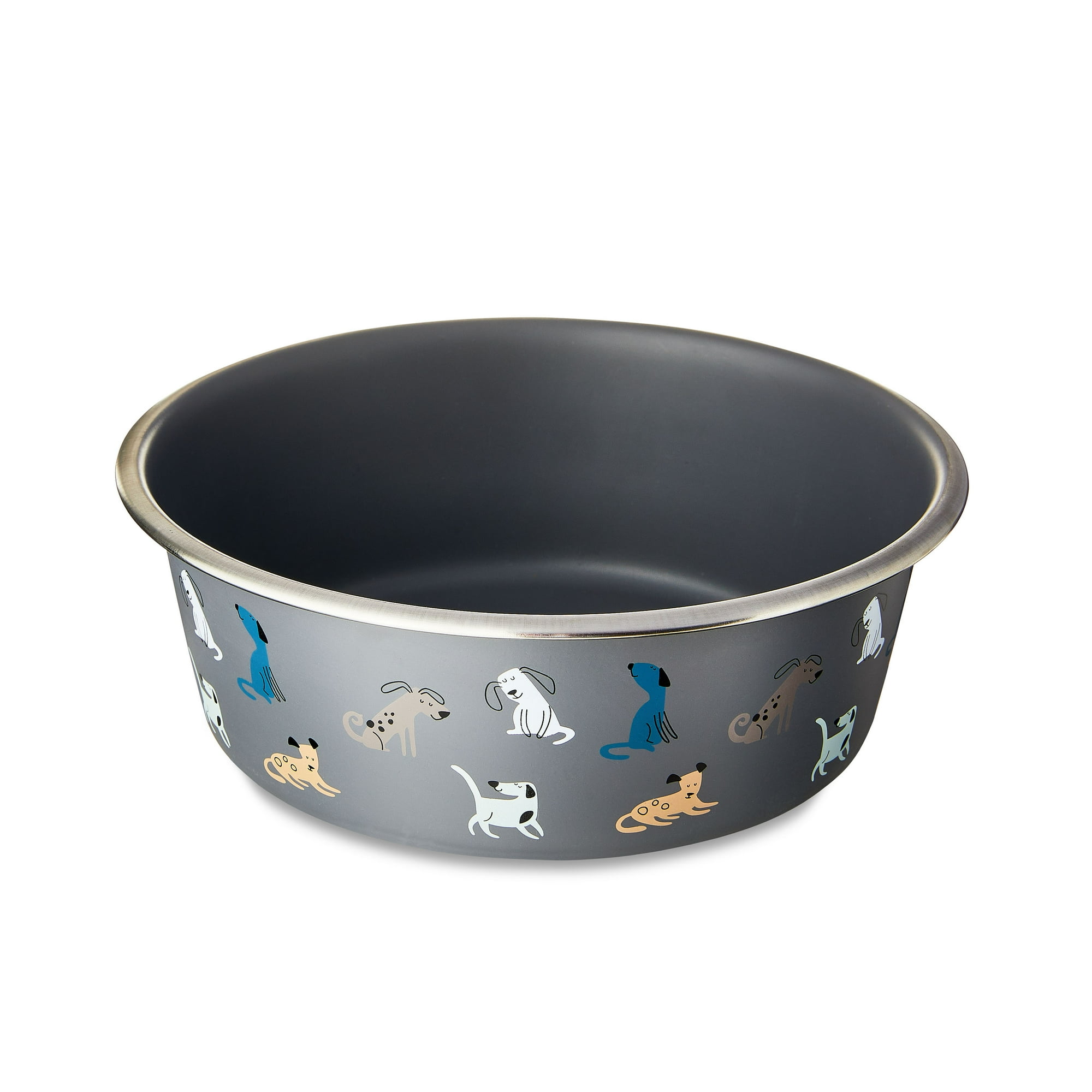 Vibrant Life Large 7.5-Cup Stainless Steel Doggies Pet Bowl, Blue