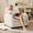 Cream, variant on ReNest Modern Convertible Chair Bed with Adjustable Backrest, Pull-Out Chaise Lounge, Stone Fabric, Space-Saving Design,Single