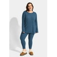 thumbnail image 3 of CASSIE LIZ Plus Size Outfits Blue Womens Pajamas 2 Piece Sets Fall Casual Lounge Long Sleeve Knit Winter Loose Fit Sweat Suits with Pocket XL 14W 16W, 3 of 11
