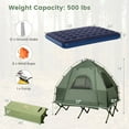 thumbnail image 3 of Gymax 2-Person Camping Tent Cot 5-in-1 Folding Camping Bed w/ Air Mattress Pillow Sleeping Bag, 3 of 10