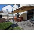 thumbnail image 3 of PURPLE LEAF 9' X 11.5' Patio Umbrella with Base Outdoor Cantilever Rectangle Umbrella Offset Umbrella with 360-degree Rotation for Garden Deck Pool Patio, Beige, 3 of 15
