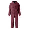 thumbnail image 4 of Timegard Mens Rompers Plus Size Winter Drawstring Hoodies Homewear Zip up Warm Comfy Jumpsuit with Pockets, 4 of 6
