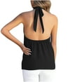 thumbnail image 4 of Njoeus Women's Tie Mock Neck Sleeveless Tank Tops Halters Backless Casual Work Business Shirts Basic Tees Summer Tunic Dressy Blouses, 4 of 7