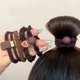 thumbnail image 4 of 5 uds diadema banda de cuero mujer cola de caballo alta funda accesorios para el cabello Simple alta elasticidad banda de goma duradera círculo para el cabello, 4 of 5