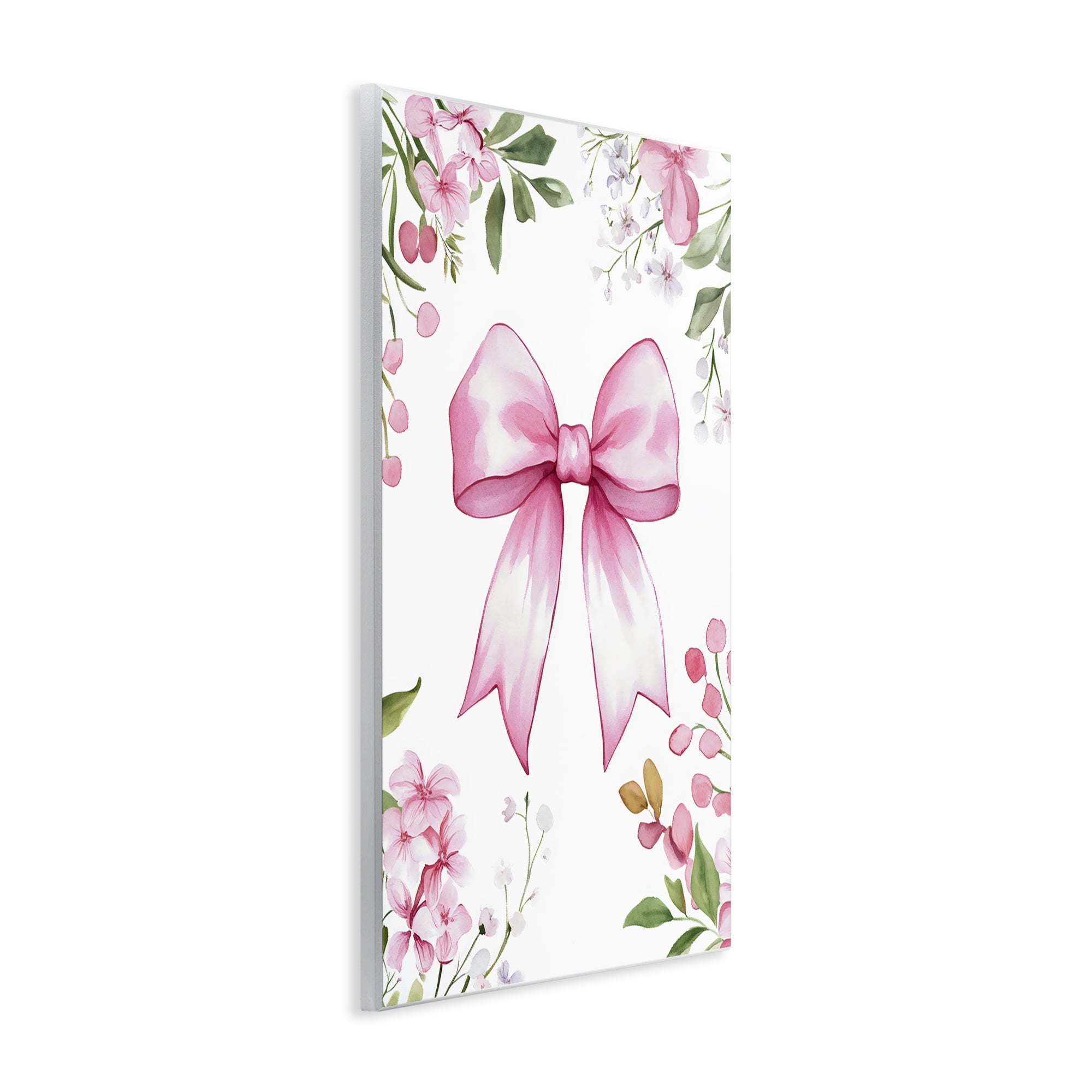 Stupell Industries Whimsical Floral Bow Pink Wall Plaque Art, design by Creative Studio