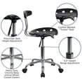 thumbnail image 3 of Pemberly Row Vibrant Computer Office Swivel Chair in Black and Chrome, 3 of 9