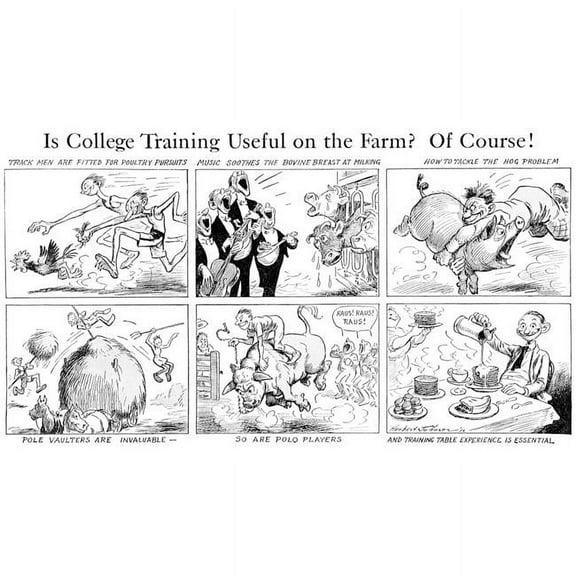 Comic strip in Country Gentleman agricultural magazine from the early 20th century. . Poster Print