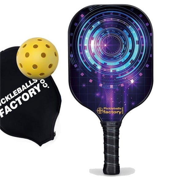 Pickleball Factory PB0006-8-C Pro Pickleball Paddle - Circles Beginner Pickleball Near Me - Best Lightweight Pickleball Paddle, Carbonfiber Graphite