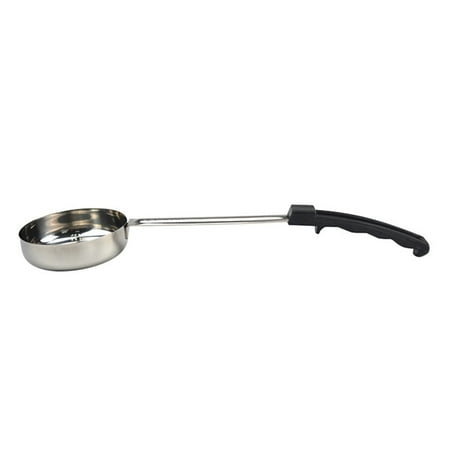 

CHAMAIR Stainless Steel Spoon Long Rubber Handle Flat Bottom Pizza Spread Sauce Ladle (Black 6 Ounce)
