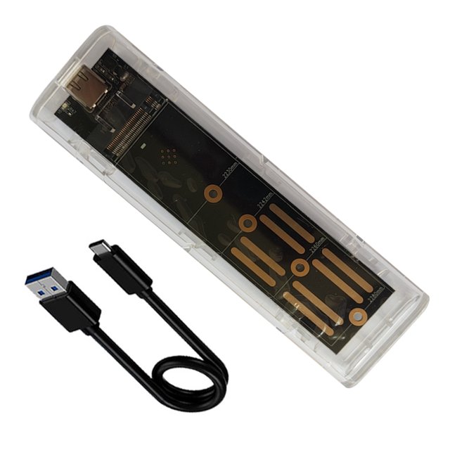 Caja de Disco Duro M.2 NVMe SSD USB 3.1 Tipo C M-Key Transparente