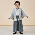 thumbnail image 2 of XFHLMJFF Toddler Boys' Clothing Sets Kimono Traditional Style Vintage Long Sleeve Gown Home Casual Playwear Size 4Y-5Y, 2 of 5