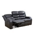 thumbnail image 3 of Aukfa 73" Triple Recliner Chair Overstuffed 3 Seater RV Sofa, Home Theater Seating, Leather, Black, 3 of 10