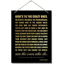 Zomyto Inspirational Decor Sign, Here's To The Crazy Ones, Hanging Printed Wall Plaque Wood Signs, Office Study School Decor, Hanging Wall Decor Sign 10x8 inch