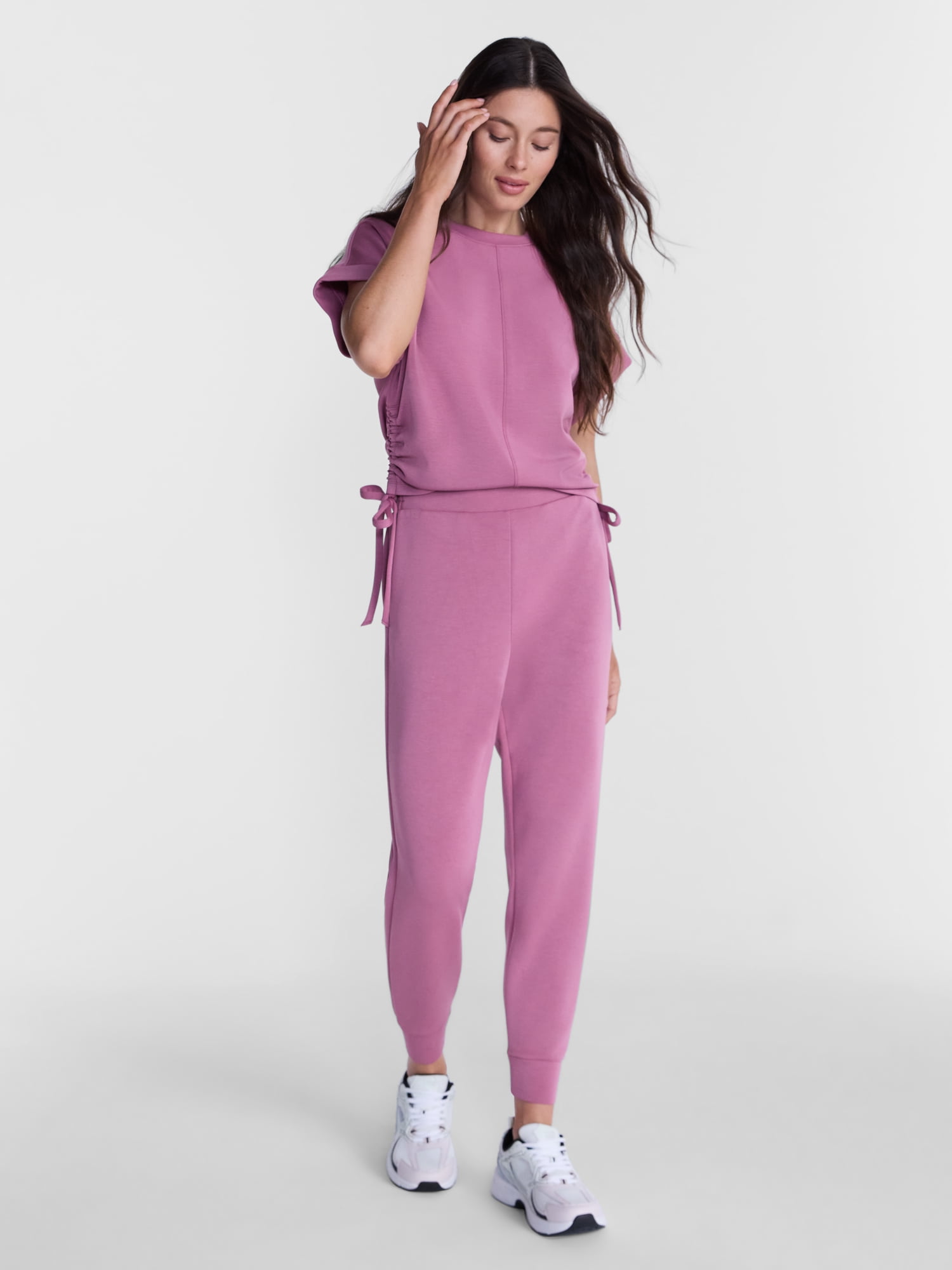 Avia Women's and Women's Plus ScubaKnit Joggers, Short Length, Size XS-4X