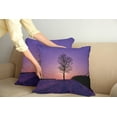 thumbnail image 2 of Ambesonne Tree Throw Pillow Cover 2 Pack, Oak Sunset Winter Time, 16", Purple Peach, 2 of 5