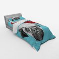 thumbnail image 3 of Ambesonne Pug Bedding Set 4 Pcs, Dog with Santa Hat X-Mas, Queen, Blue Ruby Grey, 3 of 3
