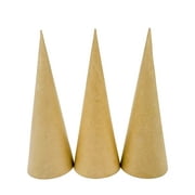 Paper Mache Cone Open Bottom 13.75X5 in. Set of 3 (Large)