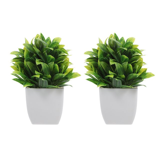 Shisuyan 2pcs Indoor Artificial Plants For Home Decor Small Fake Bonsai Trees In Pot Realistic Simulation Plant In Pot Desktop Artificial Greenery Bonsai Decoration