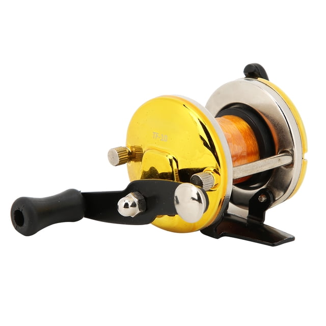 KEENSO Petite Roue d'Assiette, Moulinet de Pêche d'Hiver Portable avec Ligne