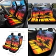 thumbnail image 2 of Renewold Palm Tree 15 Pack Car Seat Cover Set with Steering Wheel Cover Seat Belt Strap Cover Garbage Cans Air Vent Pouch Rearview Mirror Cover Cup Coasters Keychain Fit for SUV Trucks Vans Sedans, 2 of 7