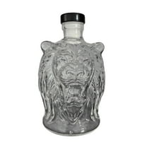 whiskey decanter,Whiskey Bottle Lion's Head Novelty Glass Wine Decanter 3D Engraved Animal Liquor Dispenser Unique Home Bar Gift & Decor Container for Men Whiskey Lovers Collectors